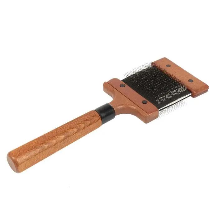 ebi dog grooming brush duo slicker flexible head brown 28x8x3.5 cm