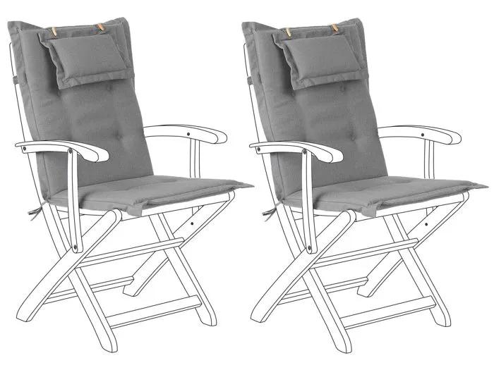 beliani outdoor cushions maui gray 40x54cm 2 pack