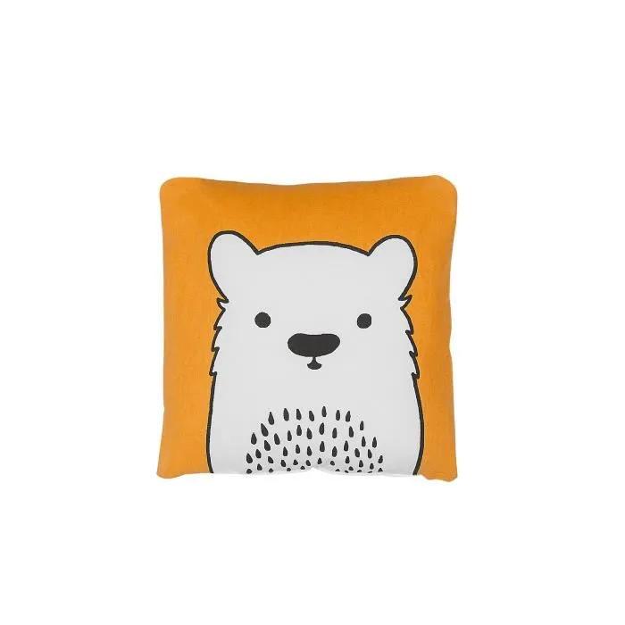 beliani decorative pillow waranasi bear design 45x45 cm