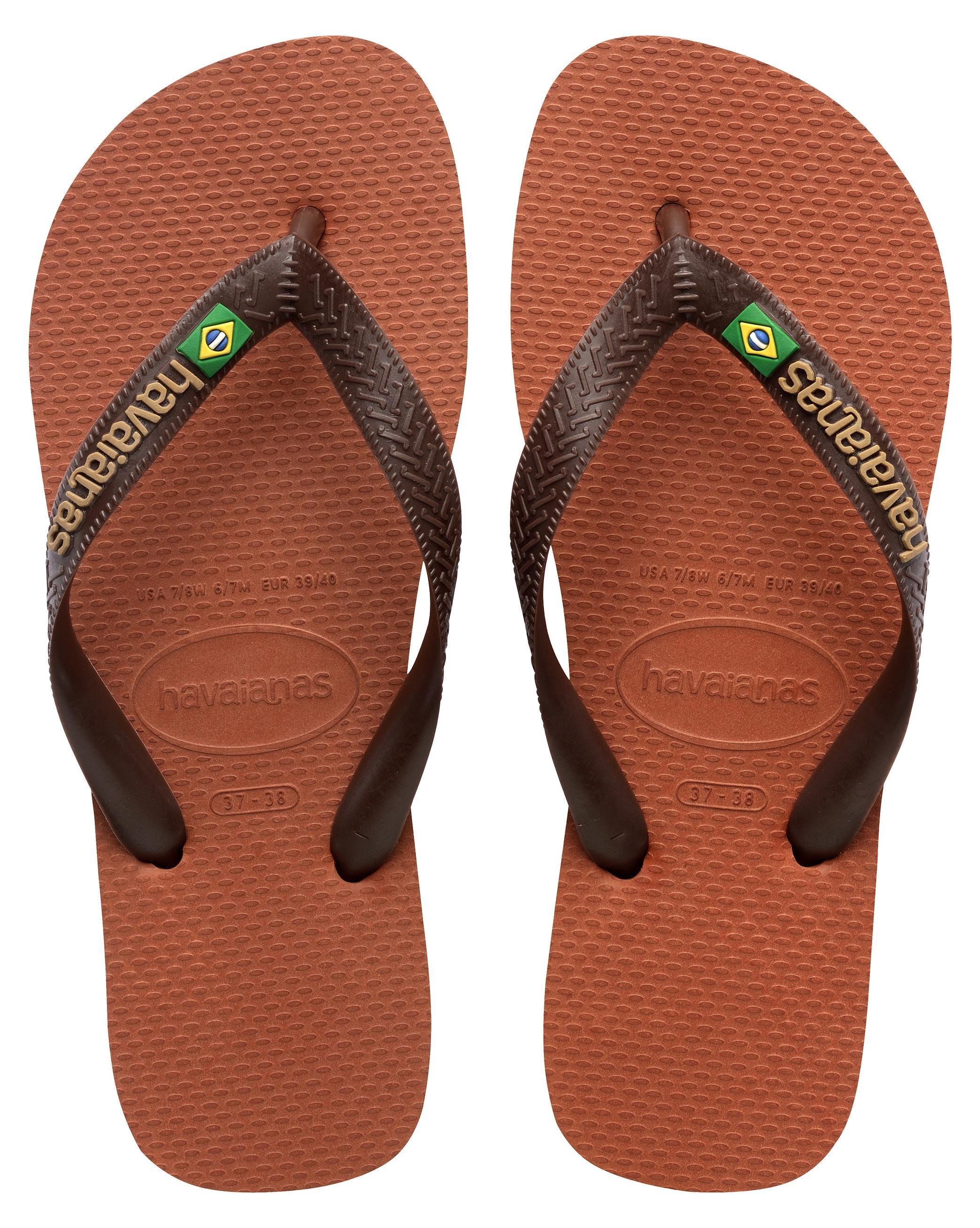 havaianas slippers brasil logo rust/coffee 43/44