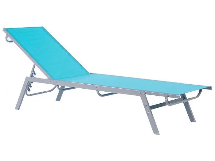 beliani garden lounger noli blue steel adjustable