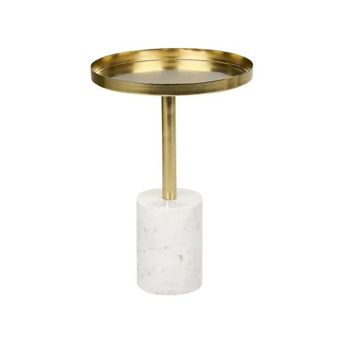 beliani side table camelo ii gold/white 36x36x52 cm