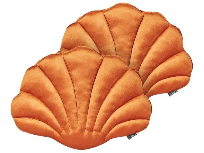 beliani decorative cushions consolida orange 47x35cm 2 pack