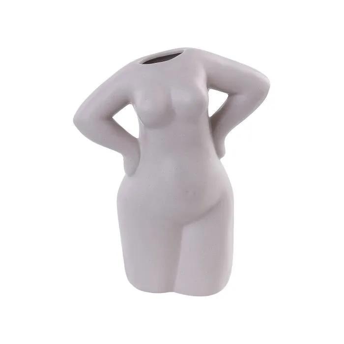 beliani vase ceramic kilkis 24cm beige