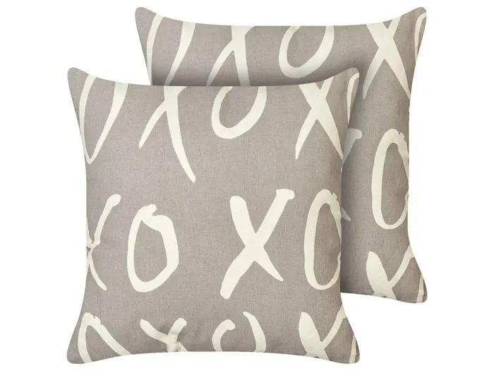 beliani decorative cushions telopea gray 45x45cm 2 pack