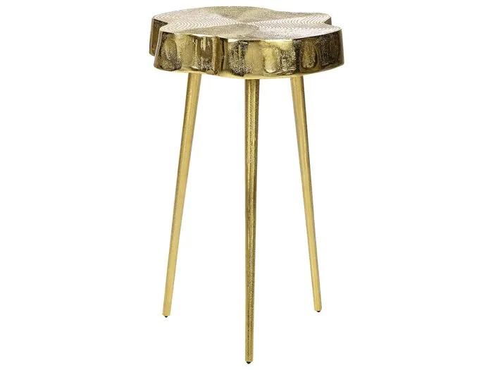 beliani side table taupo gold aluminum 30x30x50