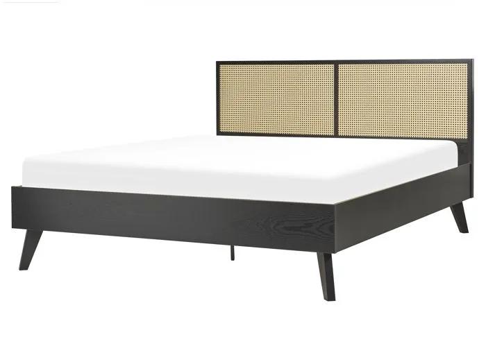 beliani double bed monpazier black 160x200cm