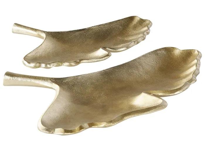 beliani decorative trays palenque gold 2 pack