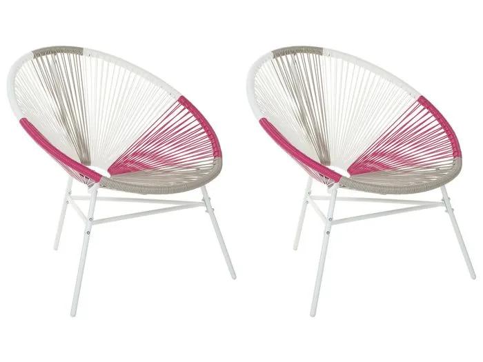 beliani garden chair acapulco multicolor 2 pack