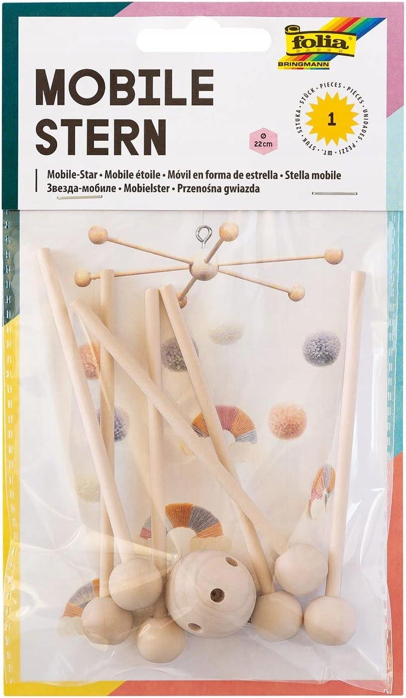 folia mobile star wooden 6 arms
