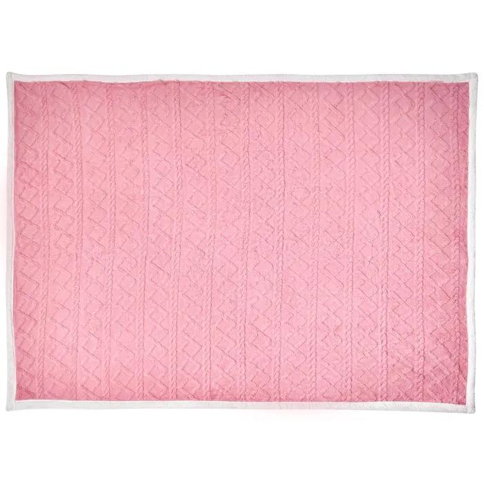 beliani blanket honeycomb 150x200 cm pink