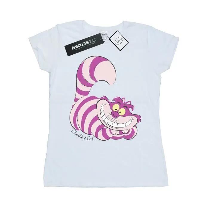 alice in wonderland t-shirt cheshire cat fitted white l