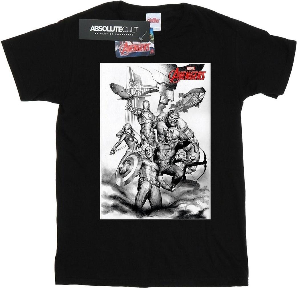 marvel t-shirt avengers assemble black m