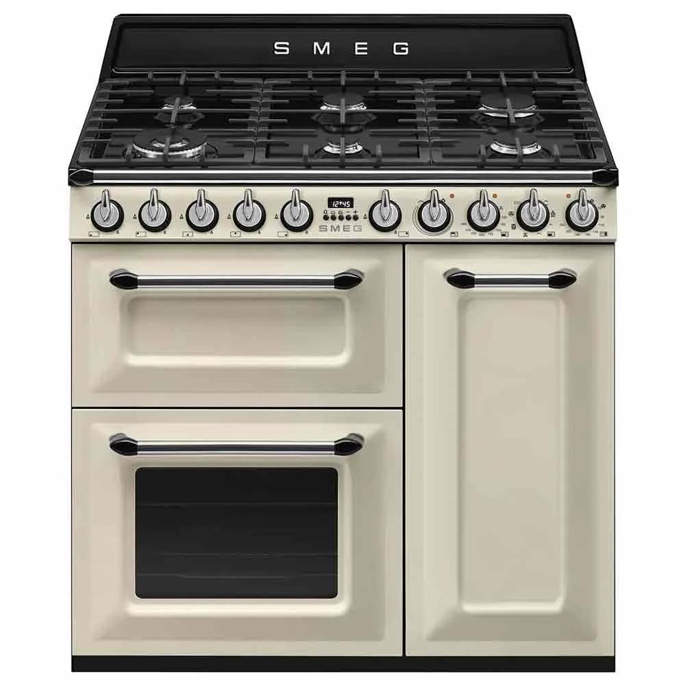 smeg gas cooker tr93p cream 90cm