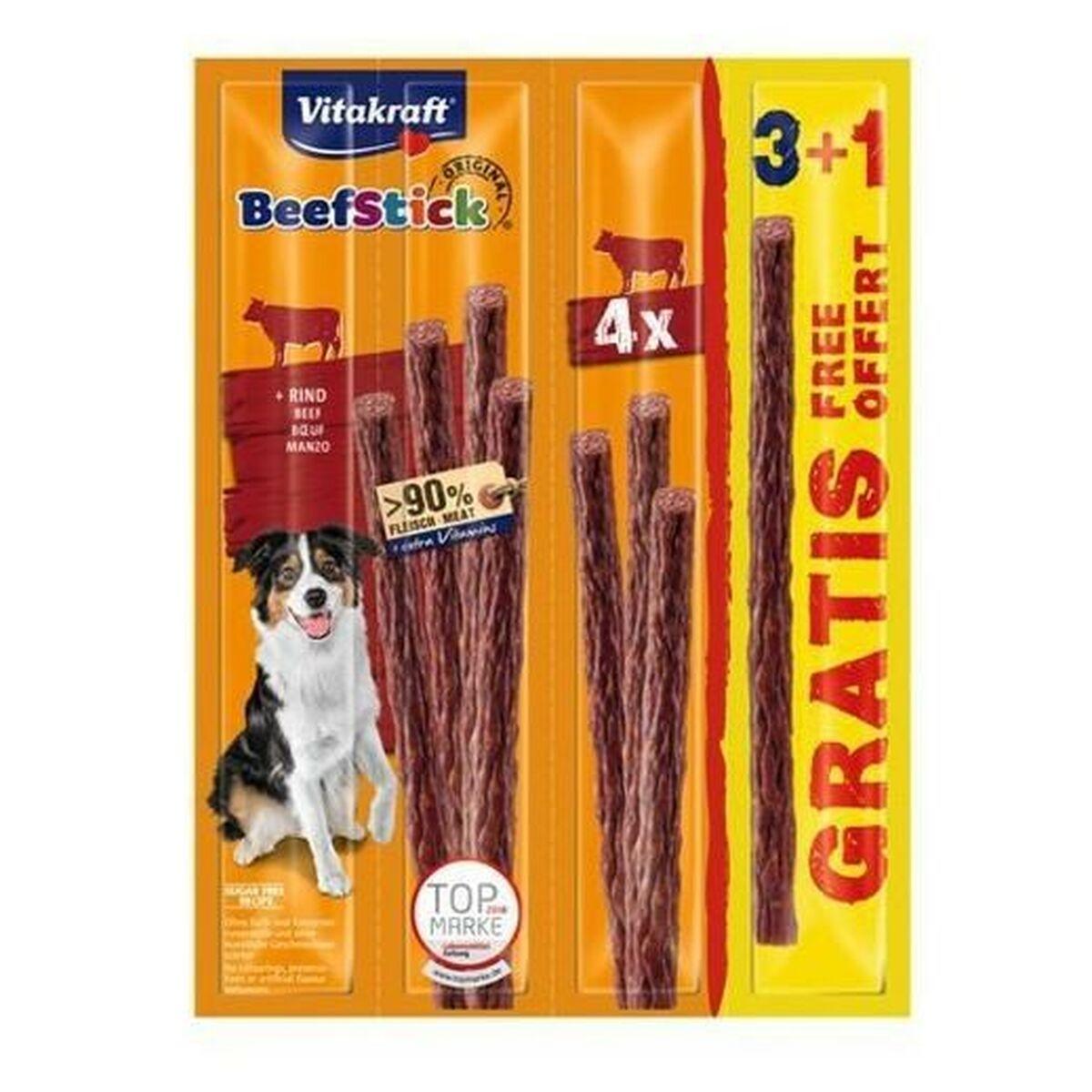 vitakraft dog treat beef stick 3+1 pack