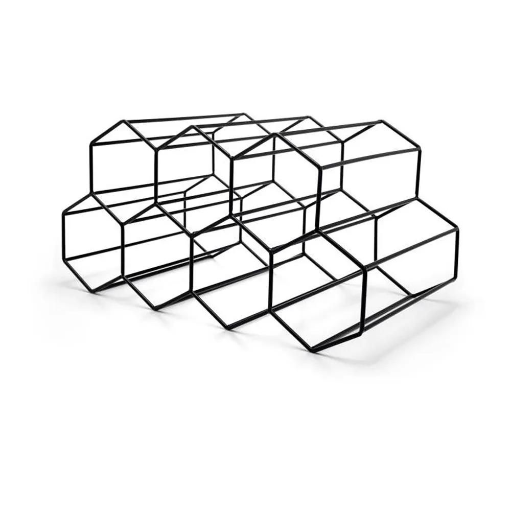 leopold wine rack honeycomb design black 7 bottles