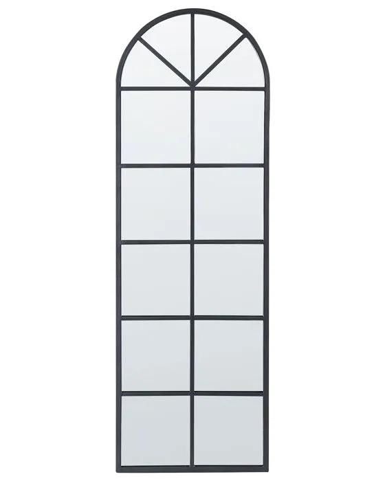beliani wall mirror brouage black metal 40x120cm