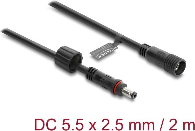 delock extension cable 5.5 x 2.5mm waterproof 2m