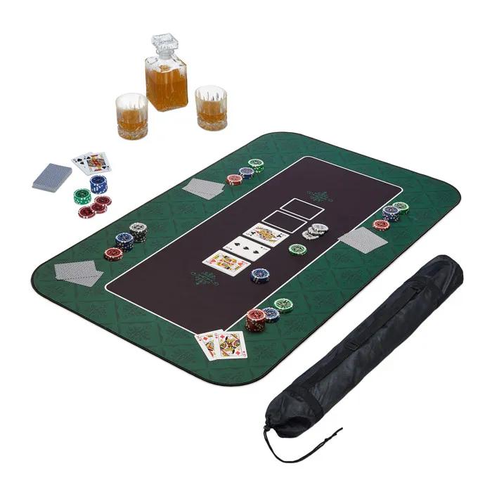 relaxdays poker mat 100x60 cm anti-slip green