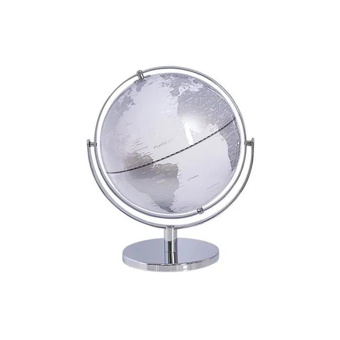 beliani decorative globe drake silver 33cm