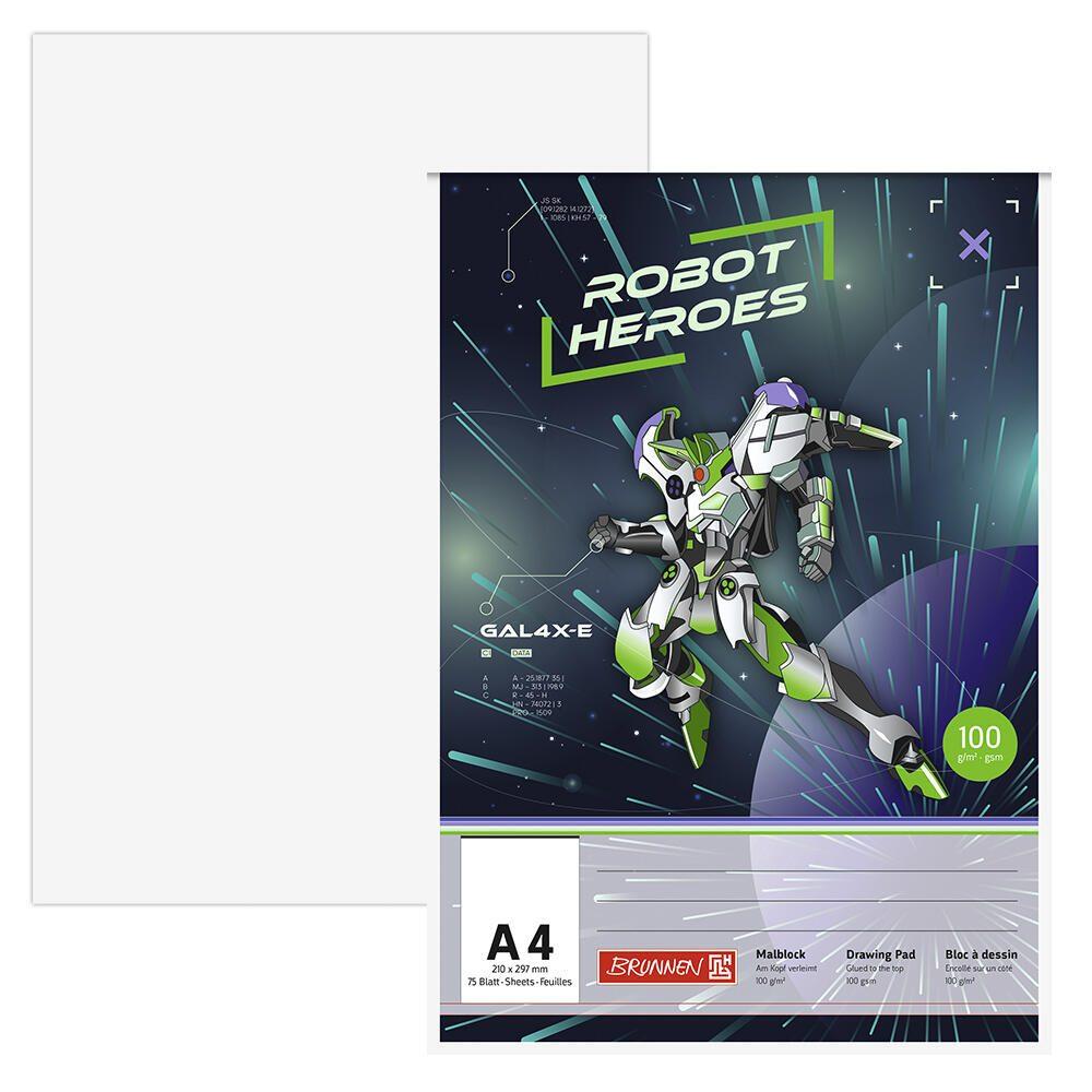 brunnen drawing pad robot heroes a4 100g/m2 75 sheets