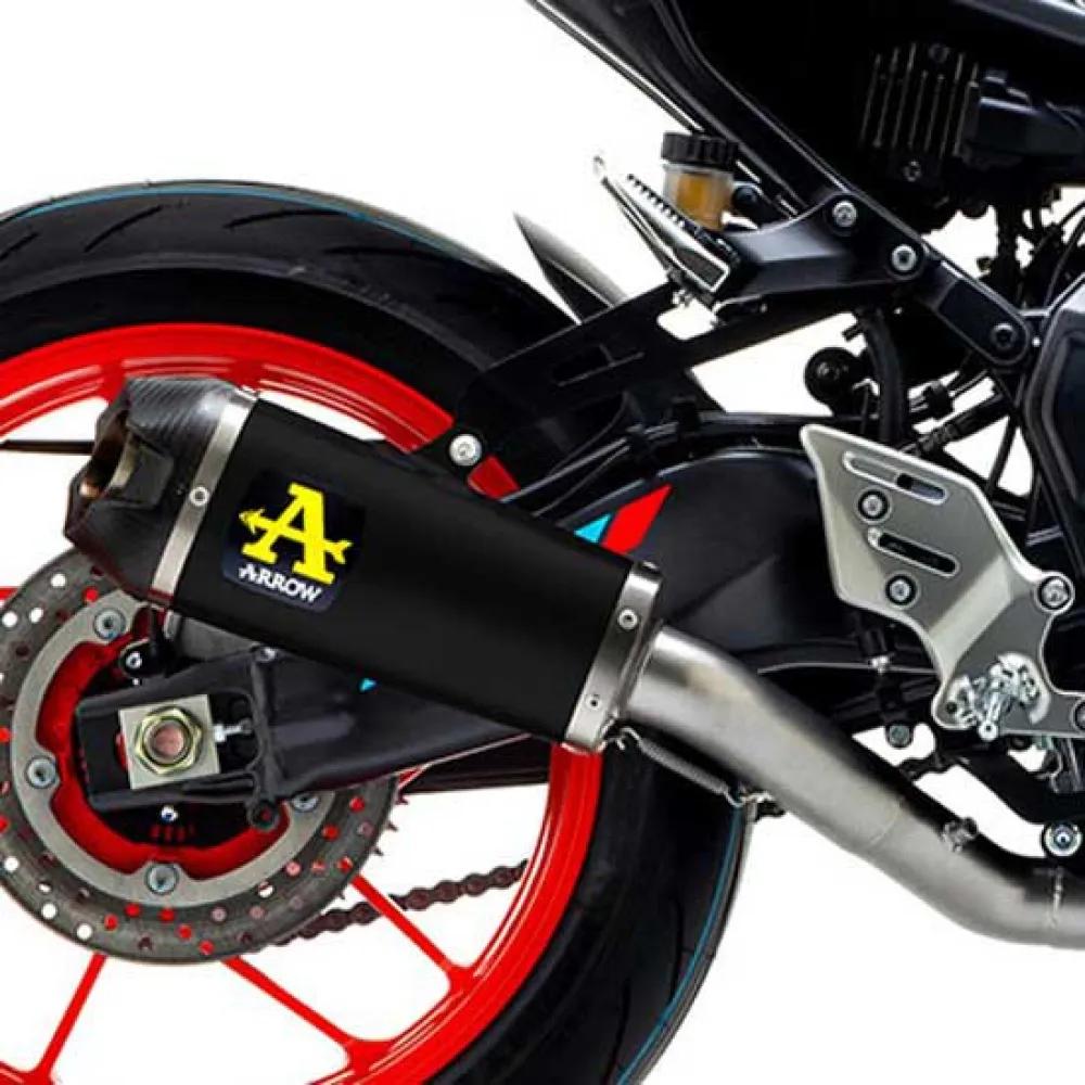 arrow muffler works nichrom dark carbon end cap yamaha mt-09 2021-2023