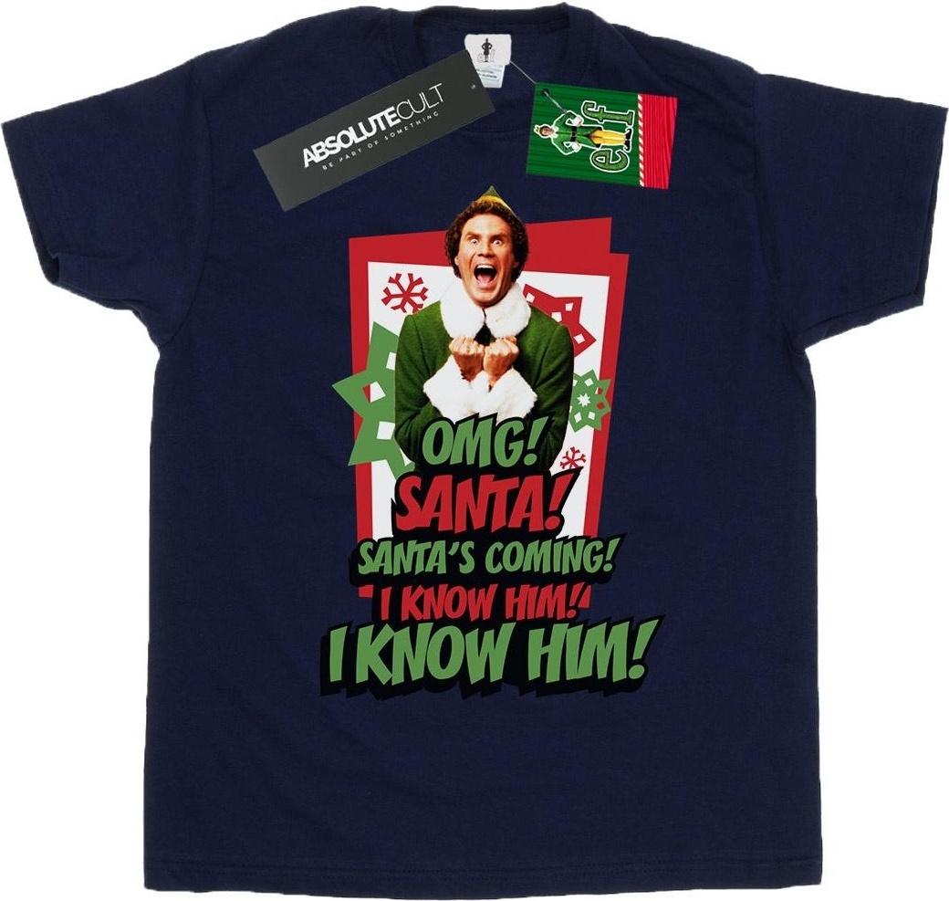 elf t-shirt omg santa boyfriend fit navy blue m