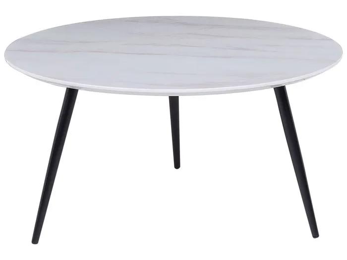 beliani coffee table effie marble effect white 79cm
