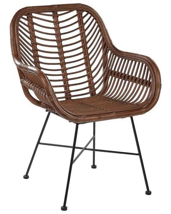 beliani dining chair canora brown rattan