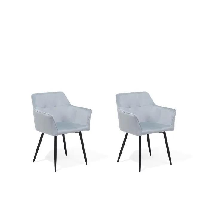 beliani dining chairs jasmin light gray 2 pack