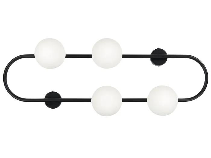 beliani wall light yango black metal 4 lights