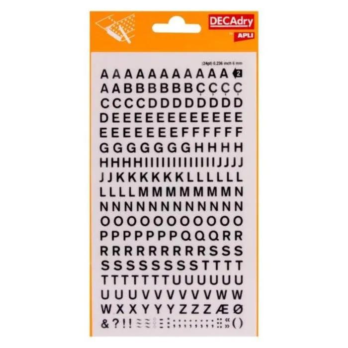 apli transfer letters black 6mm 258 characters