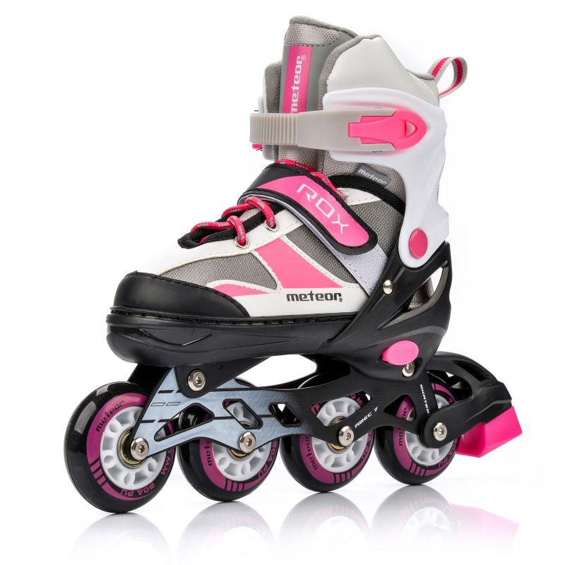 meteor inline skates rox adjustable m 34-37 pink/gray