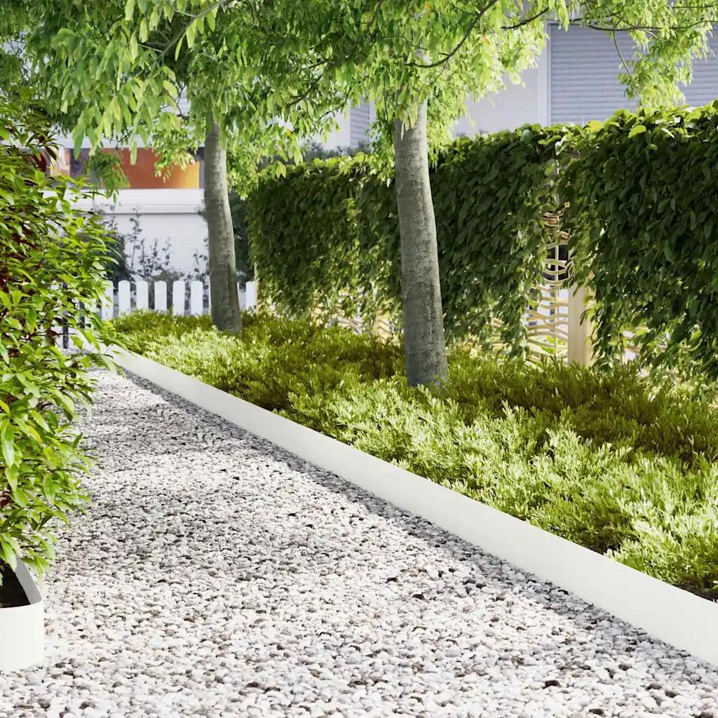 vidaxl garden edging 30 pcs white 100x0.05x20 cm