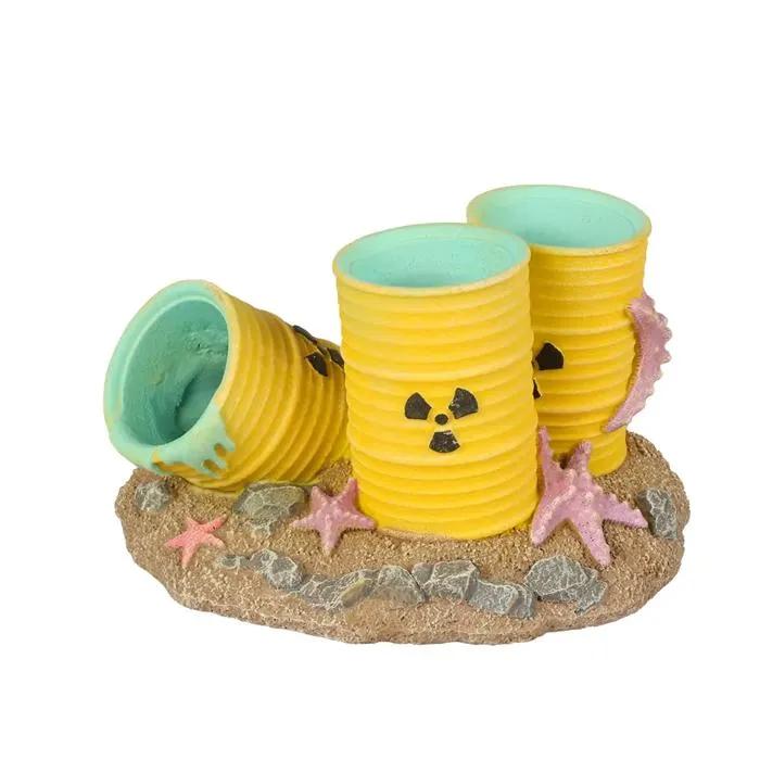 aqua della aquarium decoration radioactive barrels s