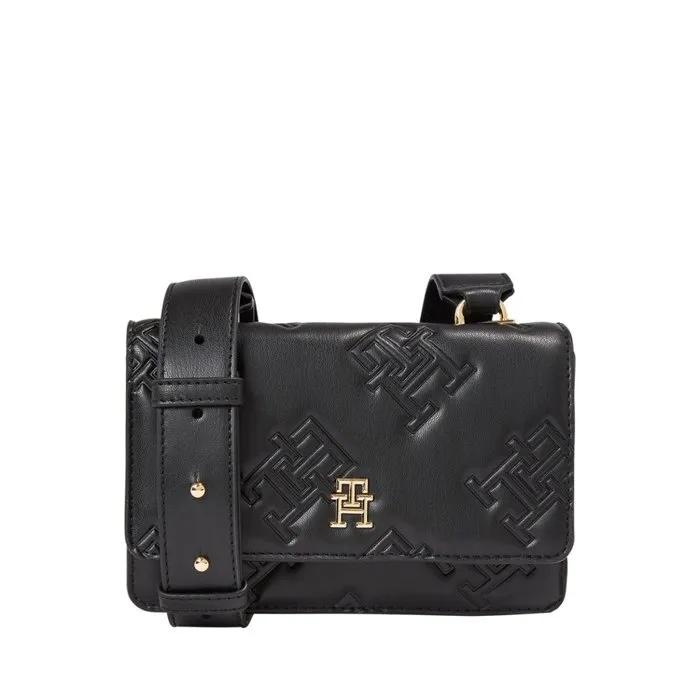 tommy hilfiger crossbody bag refined crossover mono black