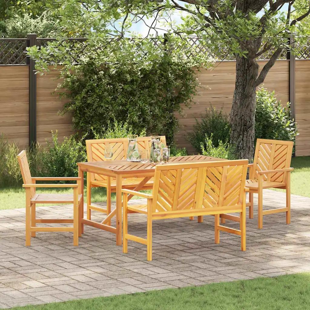 vidaxl garden dining set 5 pcs brown
