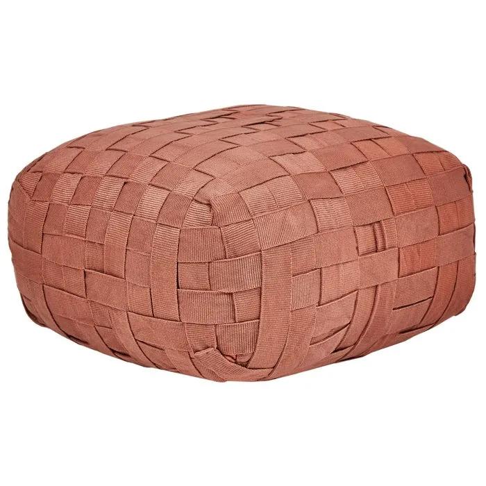 beliani outdoor pouf bodla light red 50x50cm