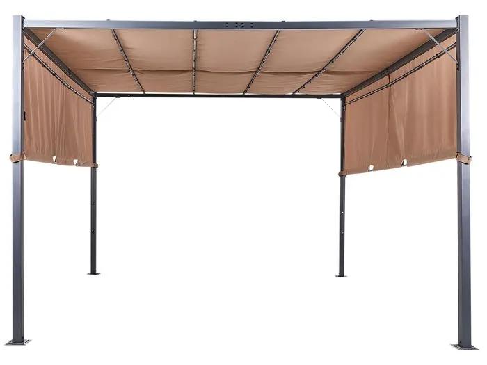 beliani pergola garden parga led lights 310x310cm