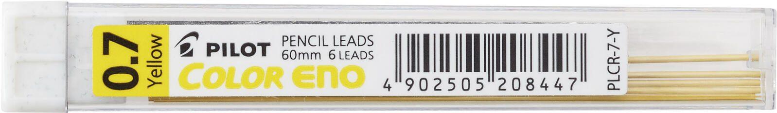 pilot pencil leads color eno 0.7mm yellow 6 pack