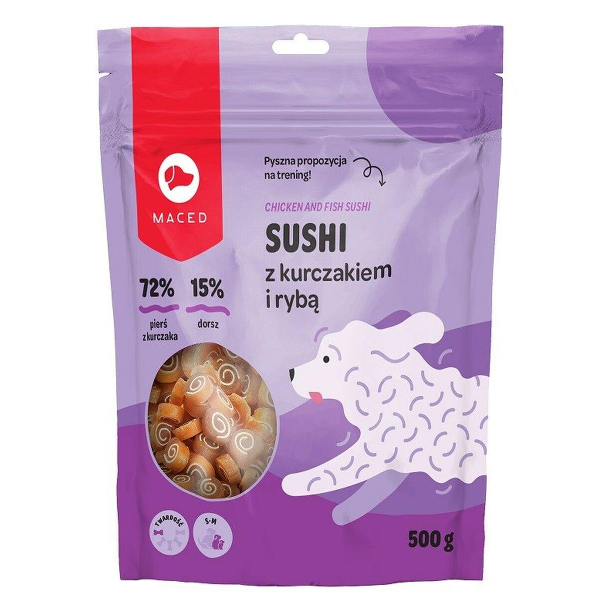 maced dog treats sushi chicken fish 500g