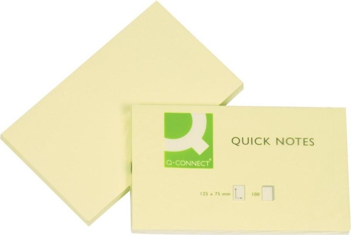 q-connect sticky notes quick notes 76x127mm 100 sheets 12 pack