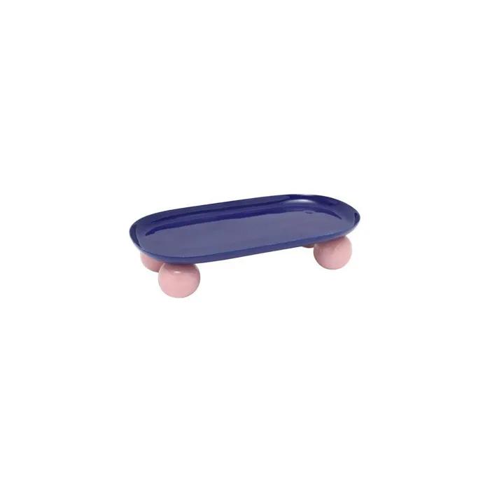 present time serving tray double funky oval 39x16x6cm