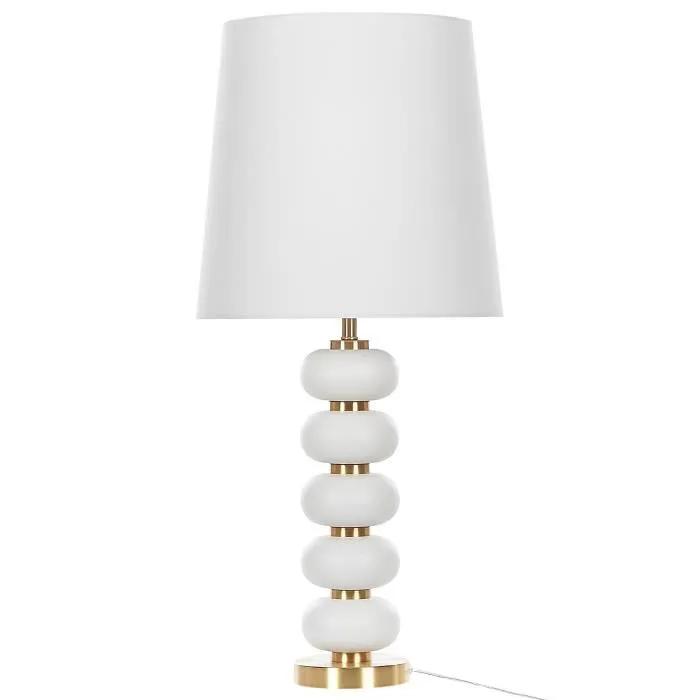 beliani table lamp frio metal white 40w