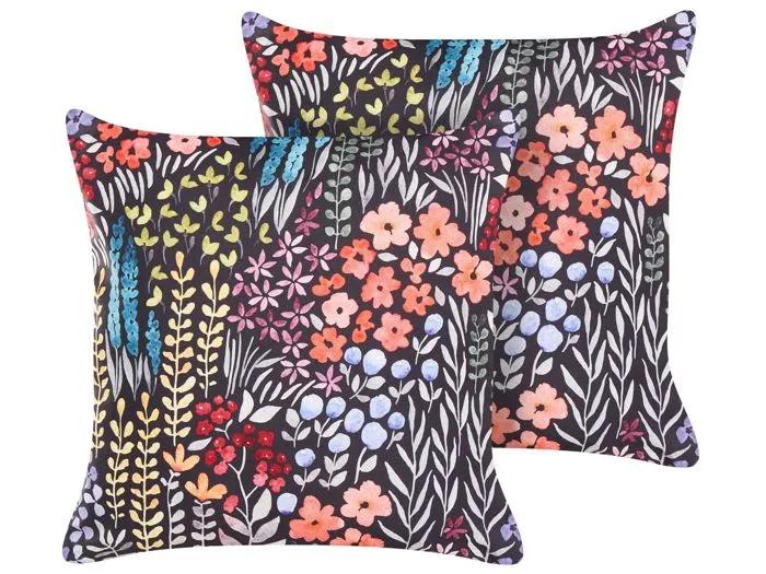 beliani outdoor cushion set castelaro floral 45x45cm 2 pack