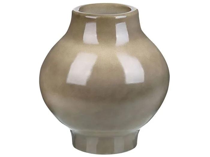beliani flower vase magan terracotta taupe 31cm