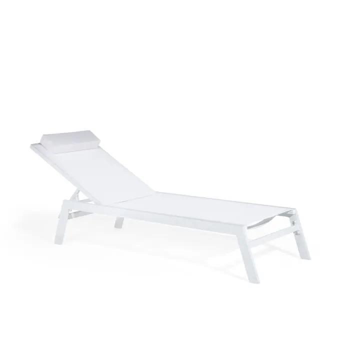 beliani sun lounger catania adjustable white