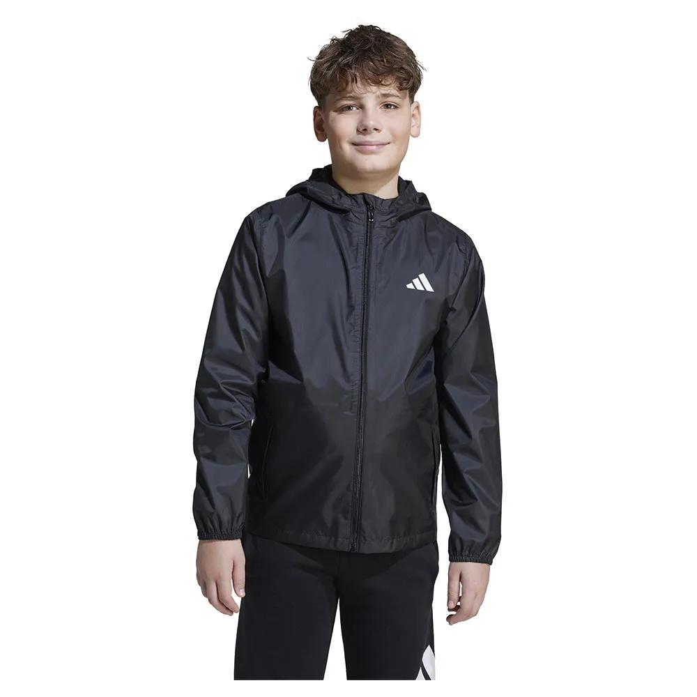 adidas rain jacket kids waterproof black 7-8 years