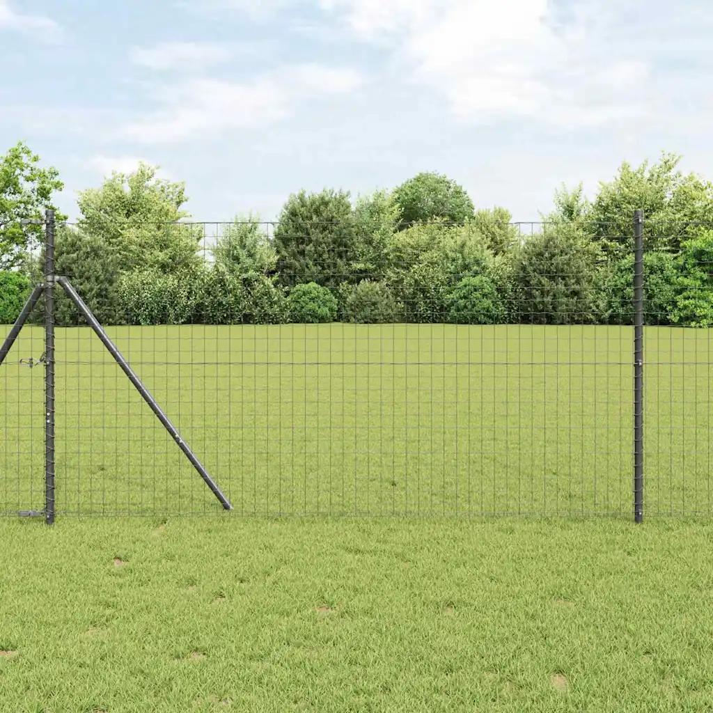 vidaxl fencing post 13 pcs gray steel 170cm