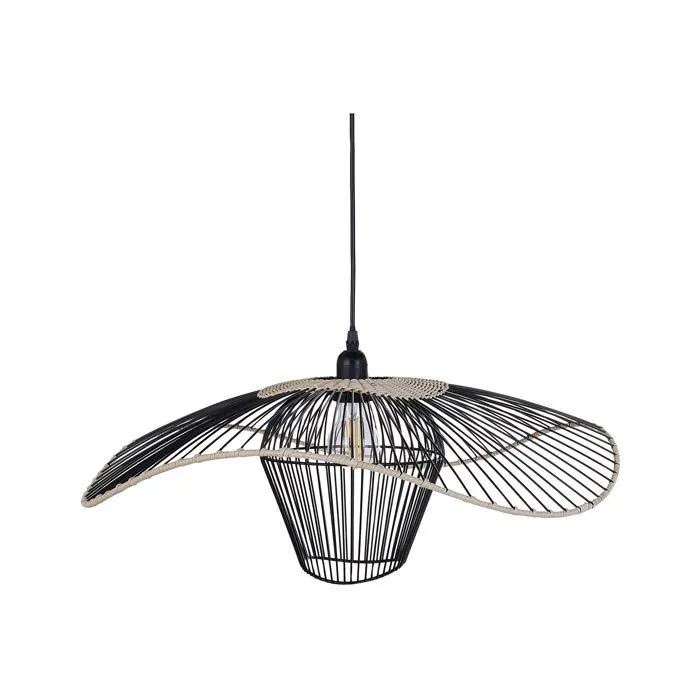 beliani suspension lamp lunga black 60x60x110 cm